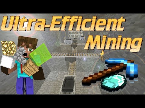 Efficient Mining Collection System in Minecraft | Use Rails to Speed Up Mining Tutorial | SIMPLE