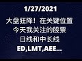 美股 1/27/2021 大盘狂降！在关键位置今天我关注的股票日线和中长线ED,LMT,AEE...