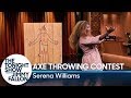 Serena Williams Challenges Jimmy to an Axe Throwing Contest