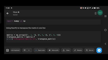 Python | Transpose a Matrix in One Line