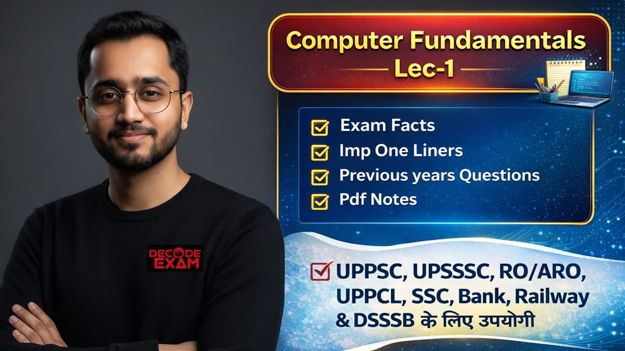 Computer Fundamentals Lec 1, Exam Facts, Pyq , Pdf Notes 