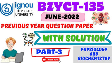IGNOU ZOOLOGY BZYCT 135 PREVIOUS YEAR QUESTION PAPER WITH SOLUTION IN HINDI PART-3 💯 #viral #ignou