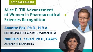 AAPS 2020 Alice E Till Advancement of Women Award