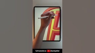 How to do 3D letters on Procreate. (#Shorts)