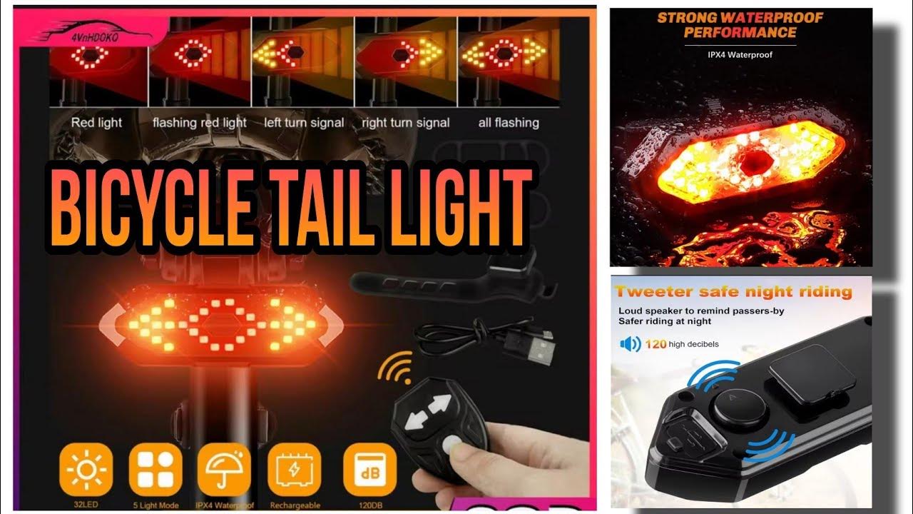 Wireless Remote Control Bicycle Turn Signal Tail Light YouTube