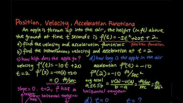 3.1 Part 6: Position, Velocity, Acceleration Function | Application Problem | Differential Calculus