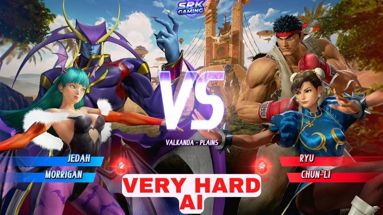 Morrigan & Jedah VS Ryu & Chun Li (Very Hard AI) - Marvel VS Capcom ...