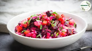 Russian Beet Salad with Red Kidney Beans | Винегрет с Фасолью