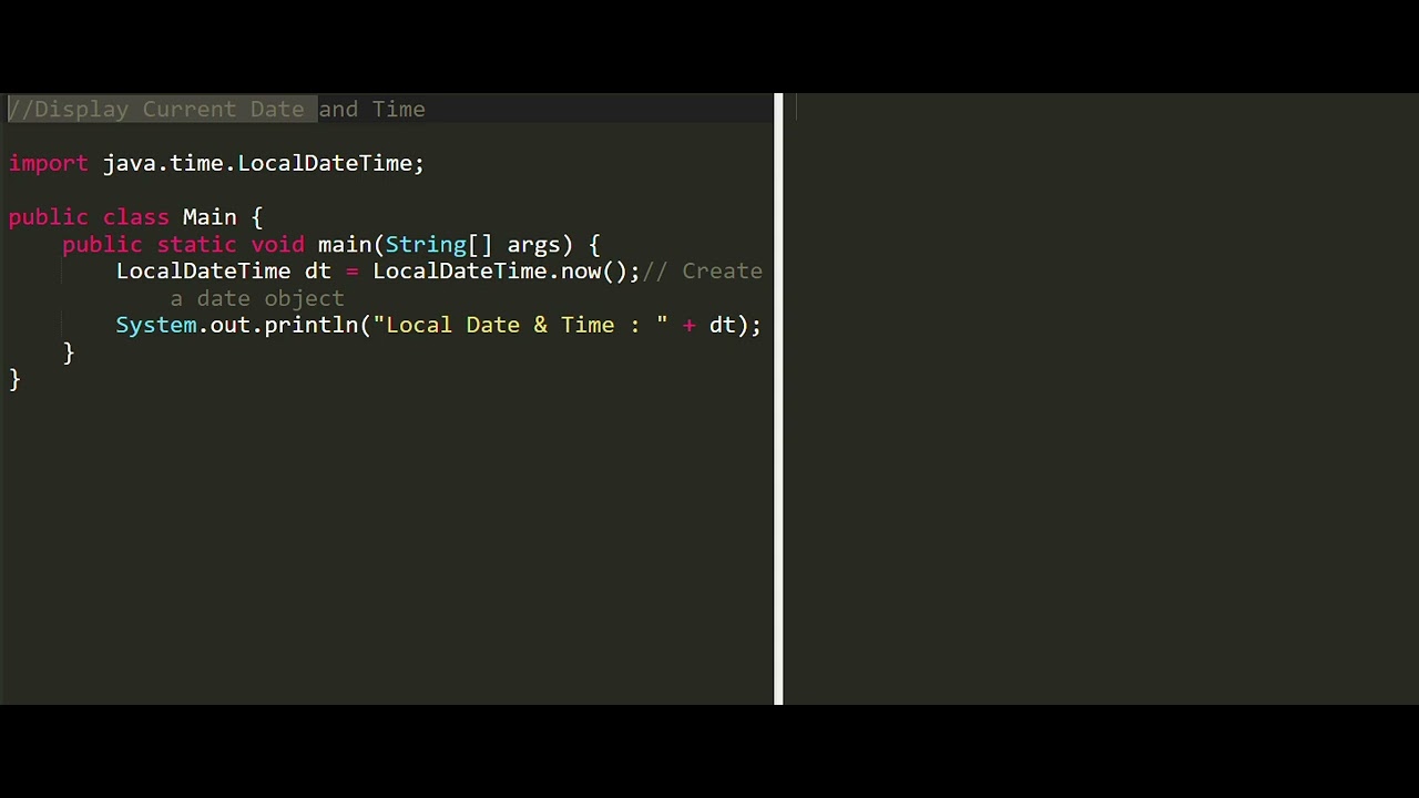 Learn Java : Current Date and Time