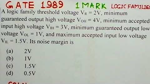 Video Solution to GATE ECE-1989 Problem - Logic Families(II Problem)
