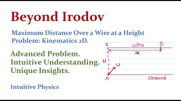 Beyond Irodov - Maximum Distance Over a Wire at a Height Problem - Kinematics 2D - Intuitive Physics