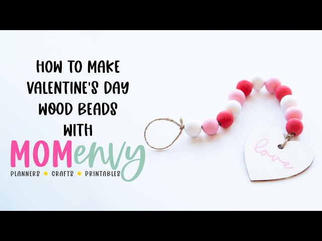 Marbled Wooden Bead Valentines - Wise Craft Handmade