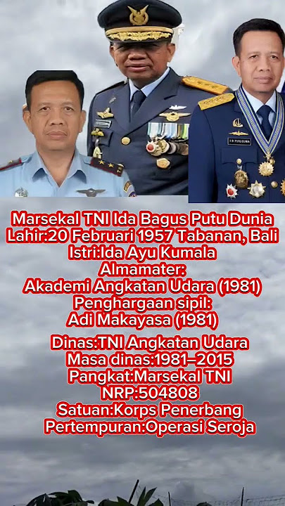 Marsekal TNI Ida Bagus Putu Dunia #tni
