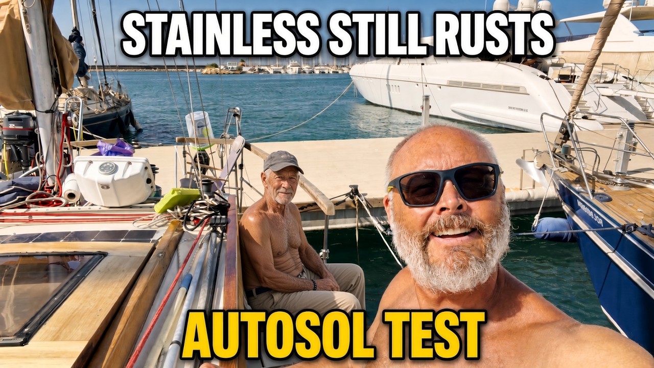 ⁣Testing Autosol Stainless Steel Polish on Our Boat - Nauticat 38