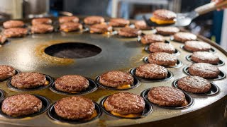 Making process of Tasty small Hamburgers, Best Hamburger in the town.