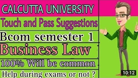 Business Law Suggestions 2023 | B.Com Semester 1 | Calcutta university  | #semester1 #youtub #b.com