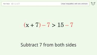 15 Less Than X7  Solve Linear Inequalities With One Unknown