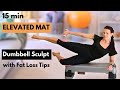 15 Min Elevated Side Body Pilates Workout With Dumbbells | Tone &amp; Chat Fat Loss Mindset Tips