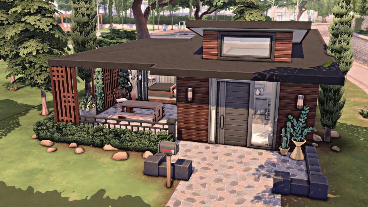 TINY MODERN HOUSE 🏡 The Sims 4 Speed Build | No CC - YouTube