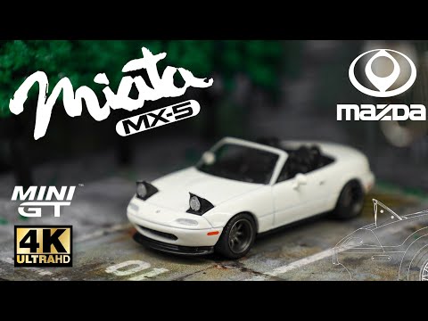 ミニカー MINI GT Mazda Miata MX-5 Classic White Mini GT Mazda Miata MX-5 Tuned Version Classic White 1:64