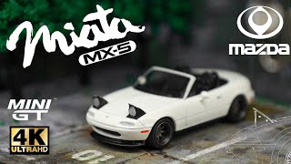 ミニカー MINI GT Mazda Miata MX-5 Classic White MINI GT 270 Mazda Miata MX-5 (NA) Tuned Version Classic