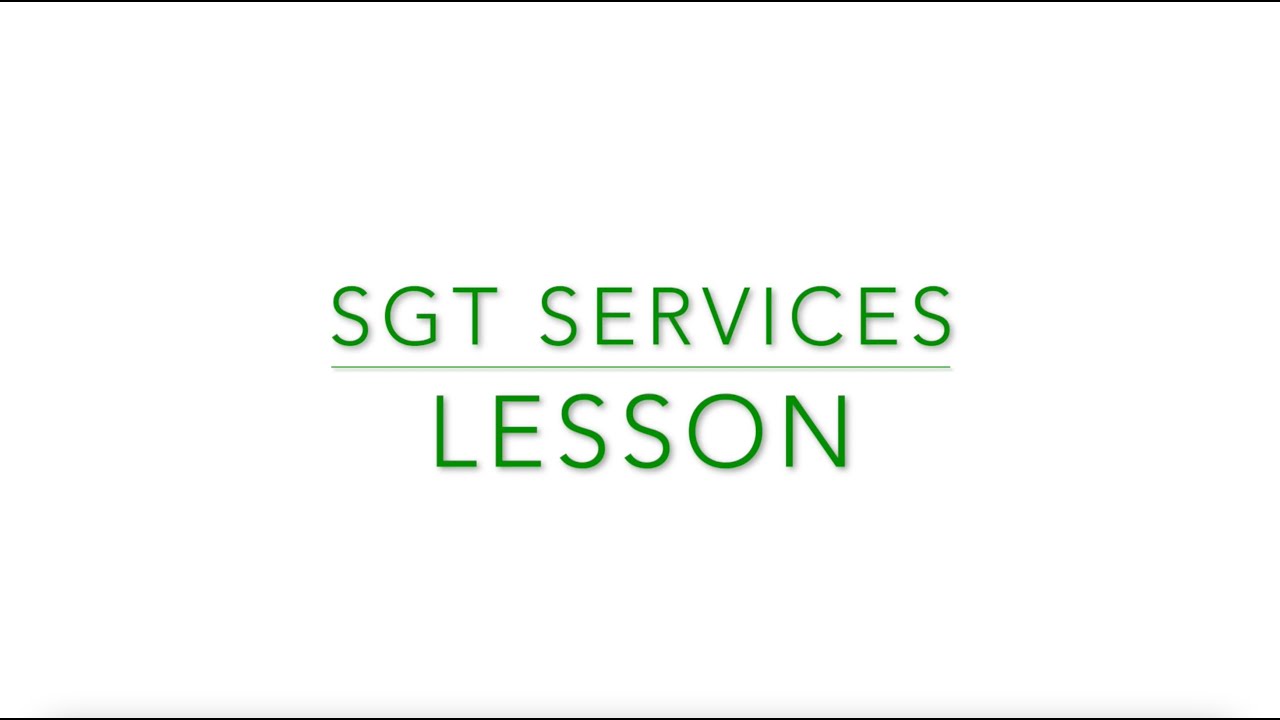 SGT Services - Lesson - YouTube