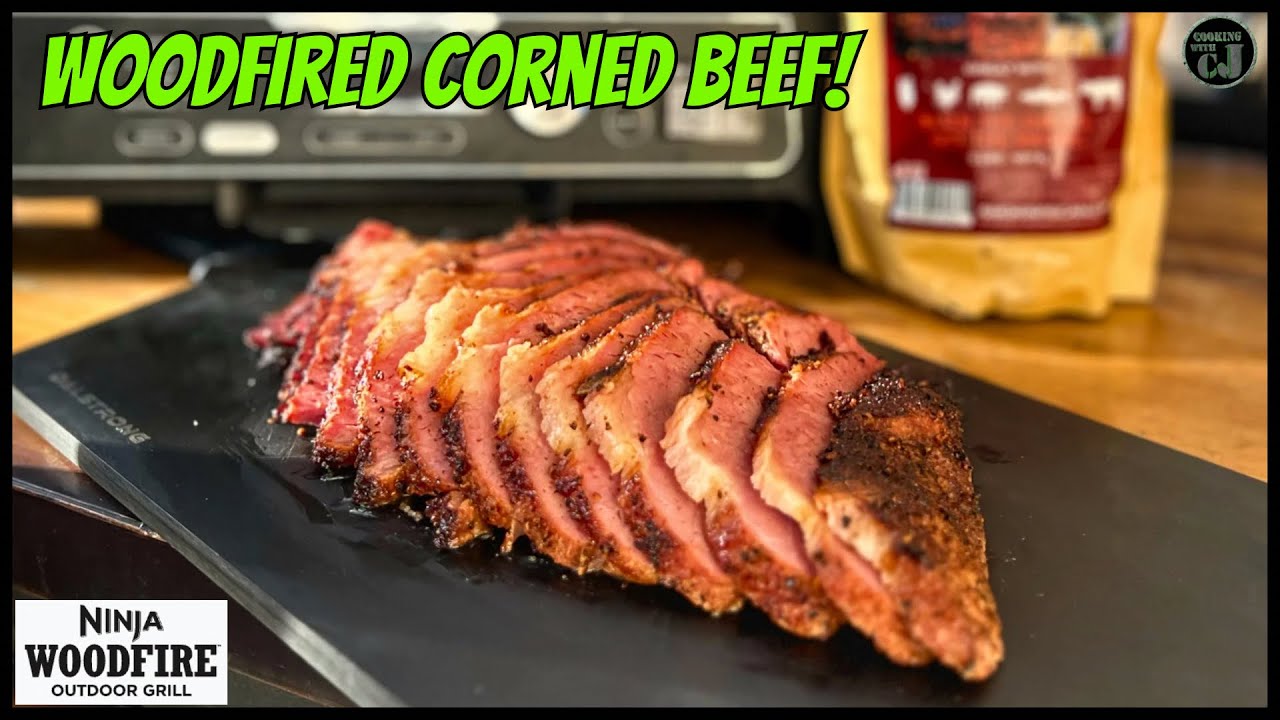 Ninja Woodfire Grill Smoked Corned Beef Brisket!  | Smokin Pecan Pellets