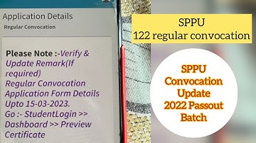 SPPU 122th Convocation update | 2022 passout batch | SPPU | Pune University |