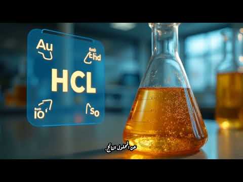 غسل التربة الحاملة للذهب بحمض الهيدروكلوريك و حمض النتريك كل حمض لحالة
