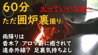 ６０分【ただ囲炉裏】の動画/雨降りの１日/火に癒され