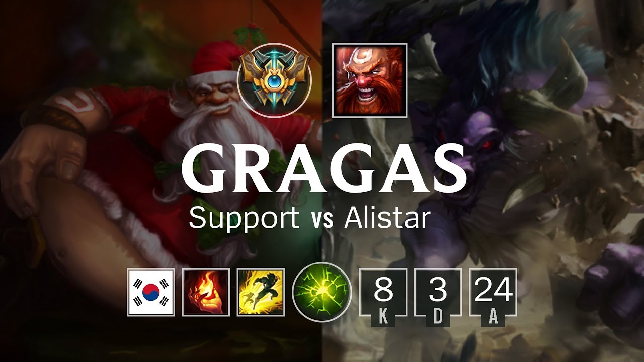 Gragas Support vs Alistar - KR Challenger Patch 8.20