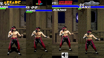Mortal Kombat 3 Liu Kang Comparison Arcade VS PS1 VS SNES VS Megadrive Console VS Console