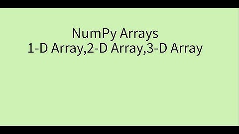 Numpy arrays-Creating 0D array, 1D array, 2D array, 3D array in  Numpy.