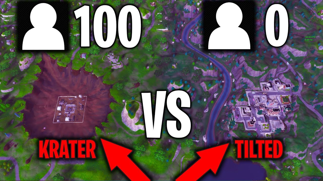 TILTED vs KRATER - Ile osób wylądowało w pierwszy dzień sezonu na TILTED a ile na KRATER! fortnite new update v9.30