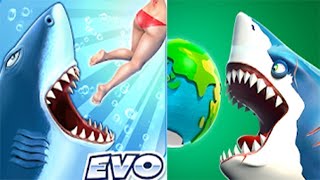 Hungry Shark World VS Hungry Shark Evolution - ALL 56 SHARKS & UNLOCKED 2022 - Android & IOS screenshot 5