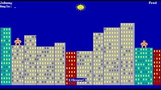 QBasic GORILLAS - gameplay example