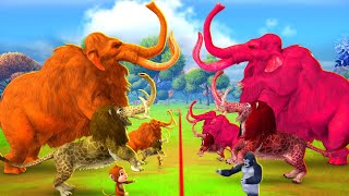 Prehistoric Animals Mammoth vs Baku Fight | Gorilla Saved by Woolly Mammoth | Elephant Animal Revolt