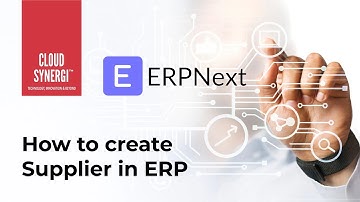 How to create supplier in ERP Next