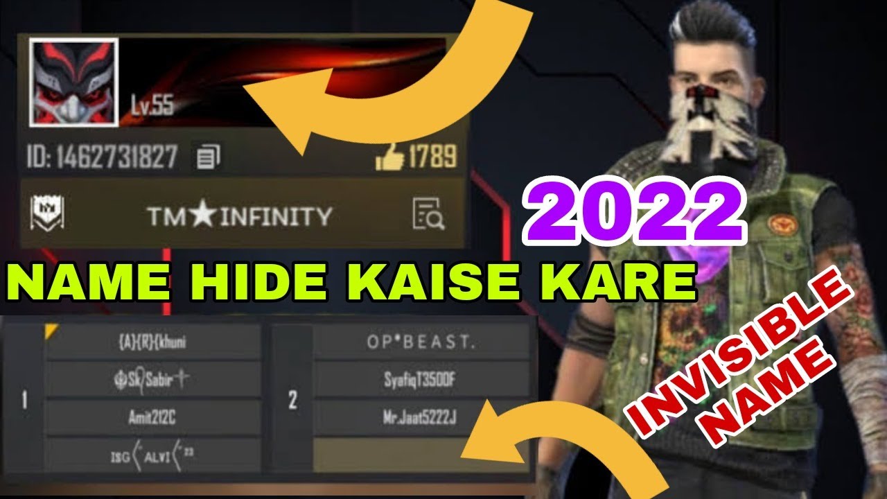 free fire me name hide kaise kare || free fire invisible name kaise likhe || no name trick 2022
