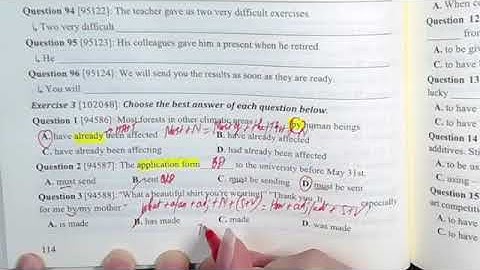 Chuyên đề 7: Câu chủ động - bị động (Ex3- Câu 1-26)