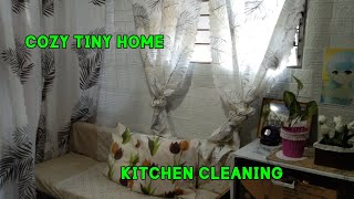 CHANGING CURTAINS/ KITCHEN CLEANING AND REARRANGE/ CLEAN WITH ME 🥰🌼🌻#silentvlog