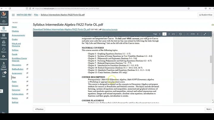 Welcome / Introductory Video Intermediate Algebra