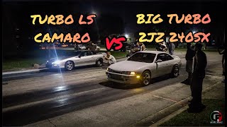 TURBO LS CHEVY CAMARO Z28 VS BIG TURBO 2JZ 240SX + MERCEDES GT63S AMG | GRUDGE RACING | C.F.RACING