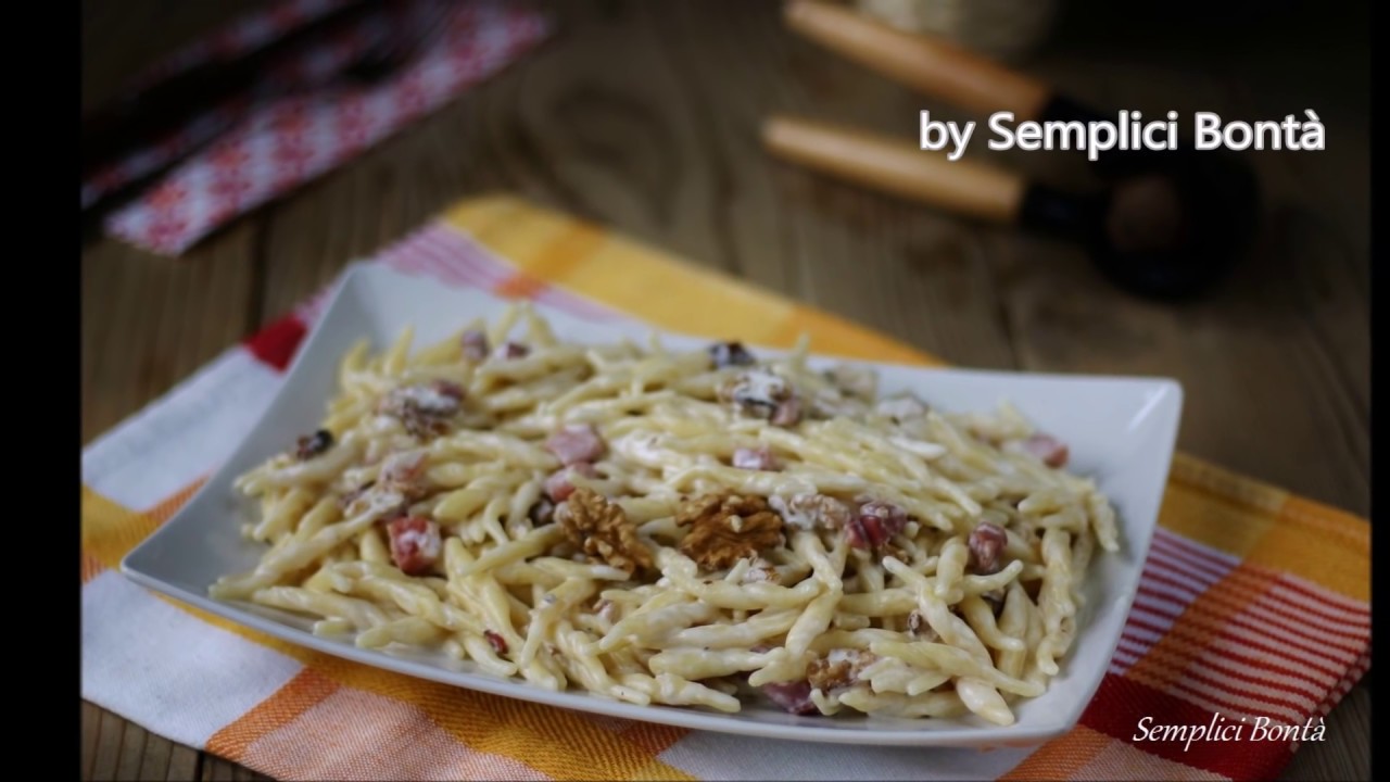 pasta con speck e noci - YouTube