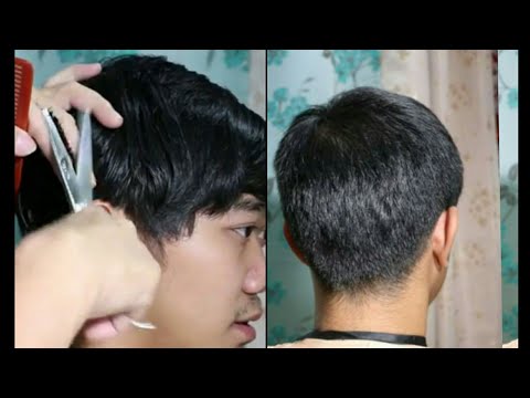 haircut for men with scissors, ตัดผมชายโดยใช้กรรไกร