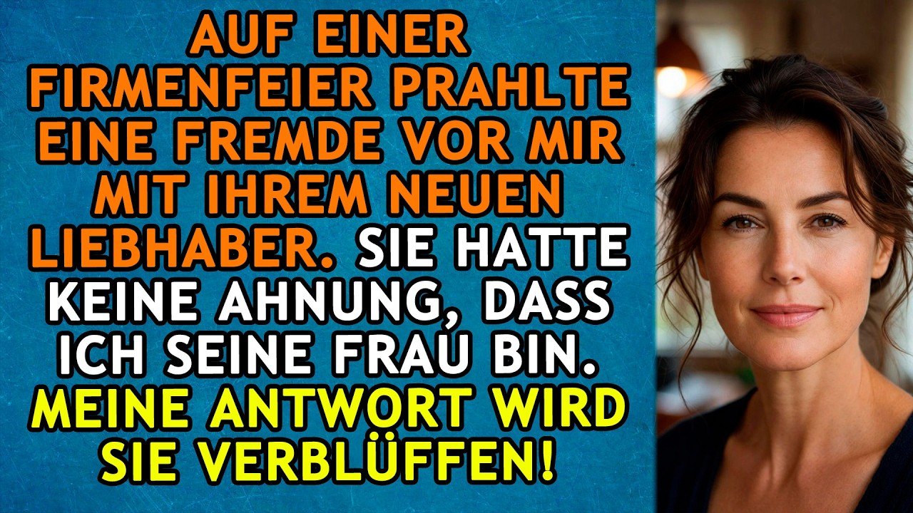 Auf der Firmenfeier meines Mannes tippte mir eine fremde Frau, Champagner schwappend, auf die Schulter. Sie lachte, erzählte stolz von ihrem Liebhaber – einem verheirateten Kollegen. Seine Frau...