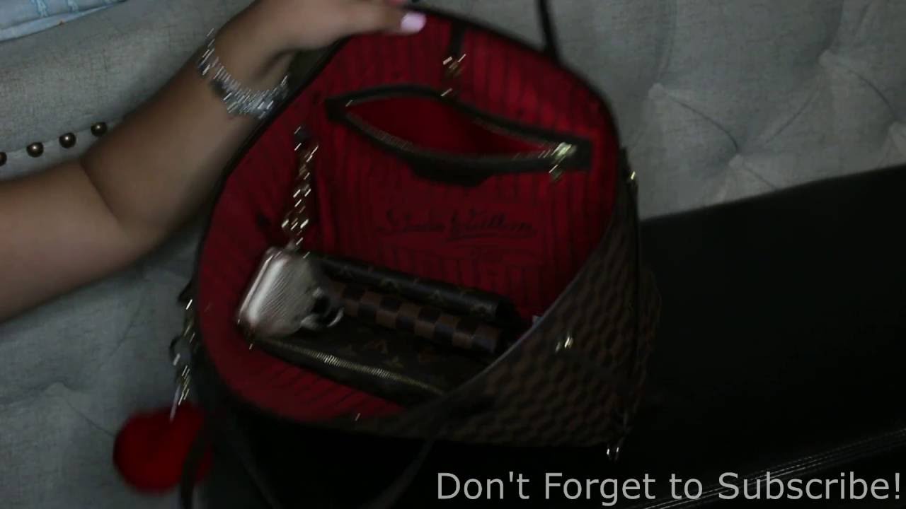 Switching Bags |Speedy B 30 to Neverfull MM Damier Ebene| Kat Nguyen - YouTube