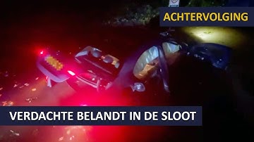 Politieachtervolging | Verdachte belandt in de sloot