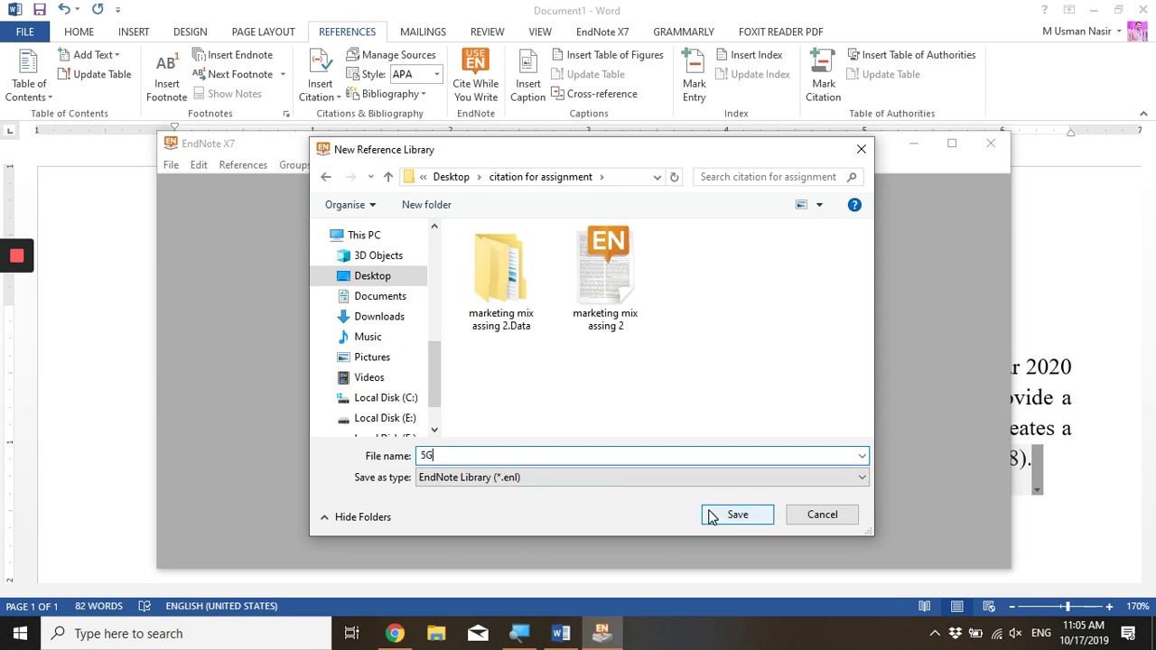 How to do citation using EndNote YouTube