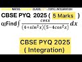 Q) Integration ∫ 𝒄𝒐𝒔𝒙/(𝟒+𝒔𝒊𝒏^𝟐 𝒙)(𝟓−𝟒𝒄𝒐𝒔^𝟐 𝒙) 𝒅𝒙 #maths #cbse2026 #cbse2024 #cbse #cbse2026